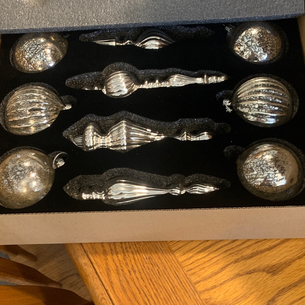 3 boxes of new Silver Christmas Ornaments Set